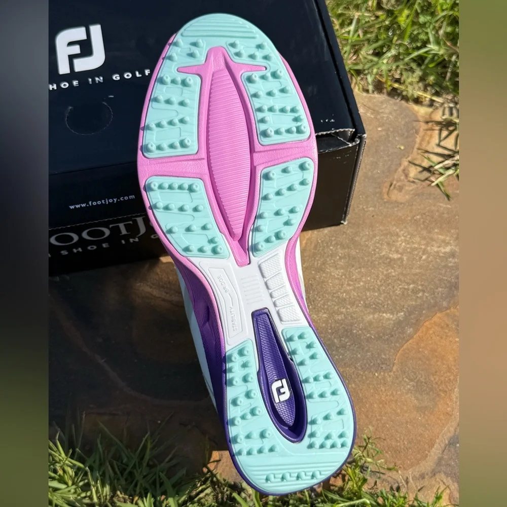 NEW FootJoy Fuel Sport Women’s Golf Shoes White/Pink/Purple Size 8.5 Medium NIB